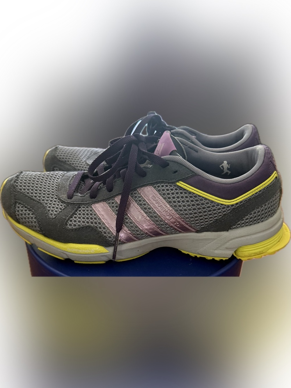 Adidas Women's Athletic Shoes in Purple/Yellow and Gray